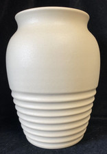 Pearsons Of Chesterfield Art Pottery Vase Cream 24cm Art Deco - c.1930