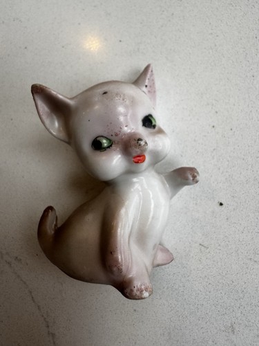 White ceramic cat - white,