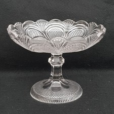 ANTIQUE DAVIDSON VICTORIAN PRESSED GLASS COMPORT/CAKE STAND C1885