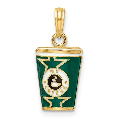 14k enameled coffee cup - 3-d,