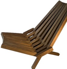 Retro Kentucky Folding Clam Chair Wooden Slat Folding Teak Mixed Wood Small Seat