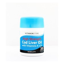 Vit Store Cod Liver Oil 1000mg 30s High Strength Vitamins A & D Bone Health