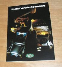 Land Rover Defender Special Vehicle Operations Brochure 1990