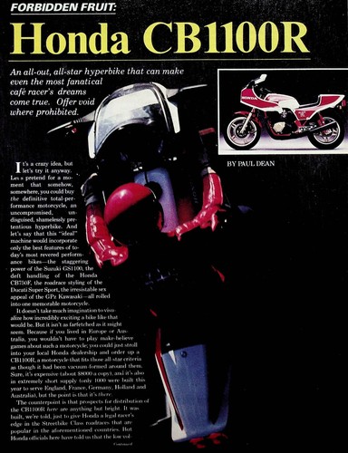 1981 honda cb1100r - 1981,