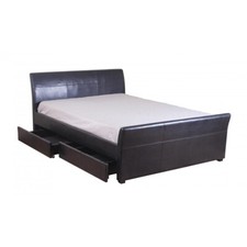 4 DRAWER BED BLACK BROWN