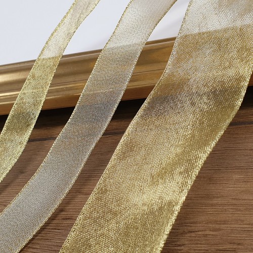 Shiny organza gold wired edge - shiny,
