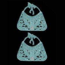 2 Pack 8cm Glitter Handbag
