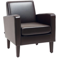 HOMCOM Accent Armchair: Eucalyptus Legs, Bedroom, Brown  , Refurbished