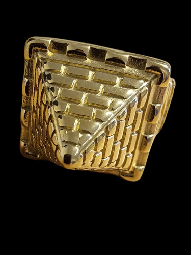 Gold plated pyramid ring - plated,