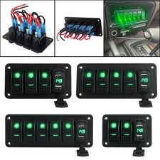 2/3/4/5 Gang Green LED Rocker