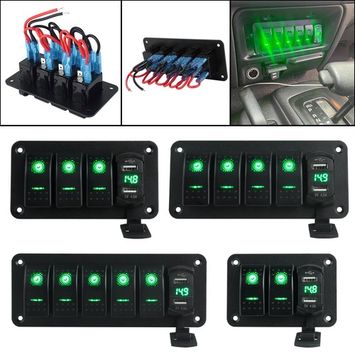 Gang green led rocker - 2/3/4/5,
