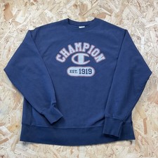 Vintage 1990s Champion Reverse Weave Sweatshirt Navy Blue Large