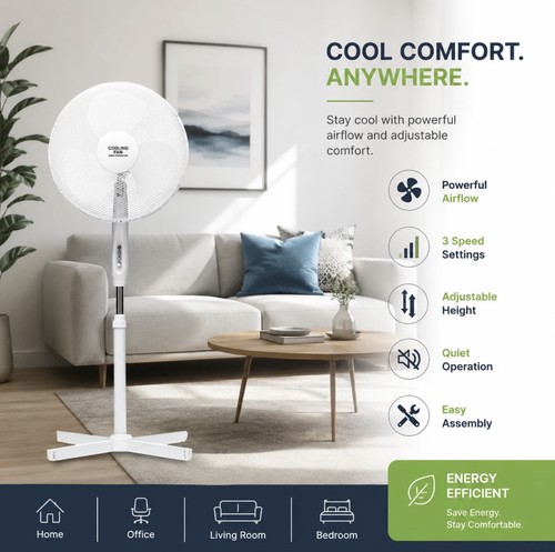 Pedestal fan oscillating - 16'',