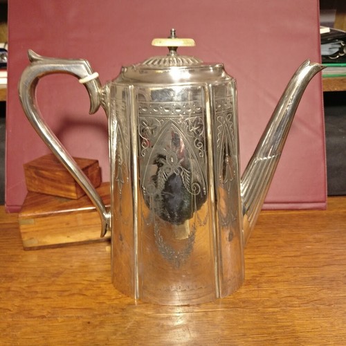 Antique silver coffee pot - antique, 22cm