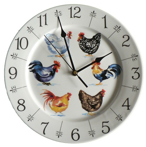 Chicken clock colourful - clock,
