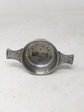 Hebridean Spirit Quaich Scottish Piper Pewter Celtic Handles Whiskey Tasting Cup