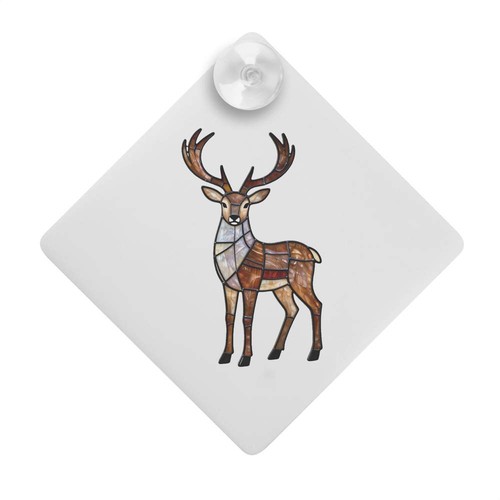 Stained glass stag - 'stained, suction