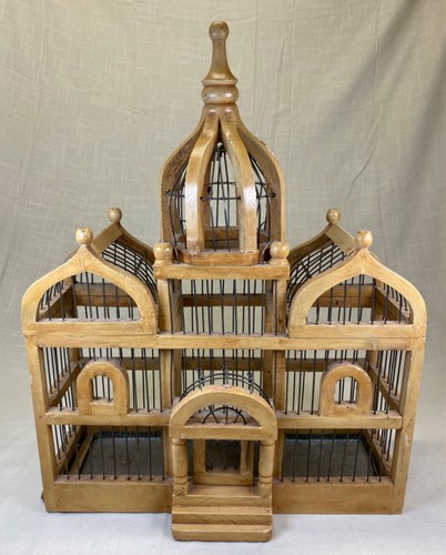 Vintage bird cage wood metal - vintage,