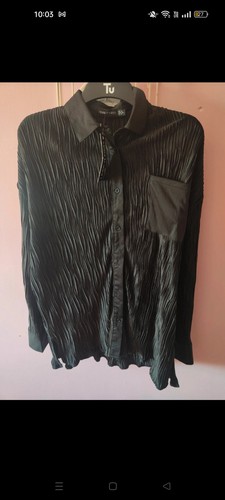 Long sleeve satin style black - long,
