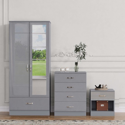 Piece gloss grey bedroom - piece,