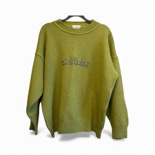 Vintage The Sweater Shop Jumper Men's XL 80s 90s Green Pure New Wool Made In UK
