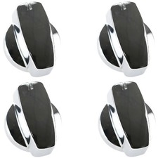 4 x Chrome Cooker Oven Gas Hob Control Dial Knob For Belling Countryrange 100DF