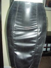 THE FEDERATION RUBBER LATEX KNEE LENGTH HOBBLE  SKIRT  NEW