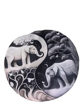 Elephant Ying And Yang Rug 78cm