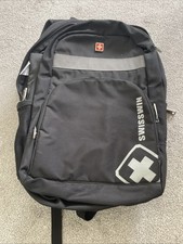 Swiss Win Backpack, Black With Laptop Pocket And Swiss win Airflow Back