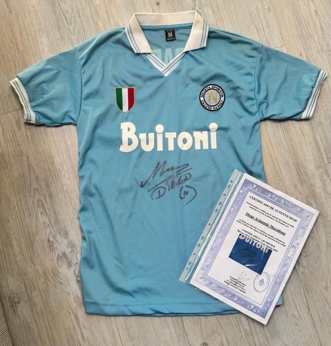 Maradona signed napoli shirt - maradona,