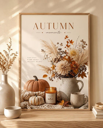 Autumn wall art print neutral - art, print,