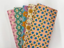 Petal Power Cotton Fabric Modern 70s Retro Bold Colour Patchwork Quilt Material