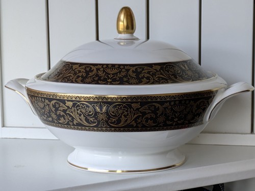 Minton grandee gold - gold, flowers