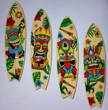 4pcs surfboard tiki themed - 4pcs,