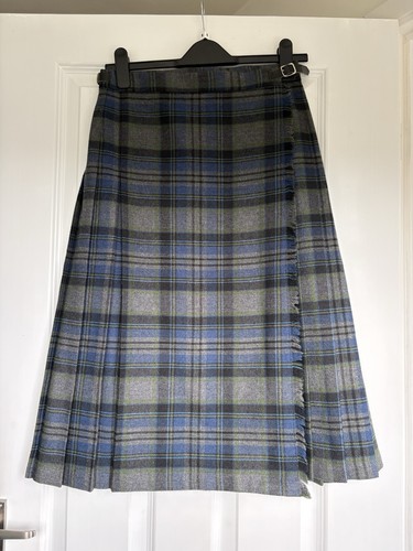 Grey blue tartan kilt - blue,
