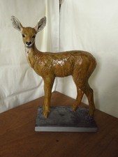Nick Mackman Deer on Base Raku Ceramic Sculpture Fully Signed