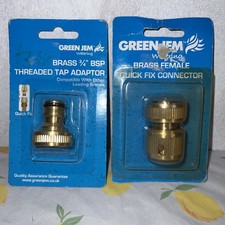 Green Jem - Brass - Quick Fix Connector and Threaded Hose/Tap Adapter 2pc set.