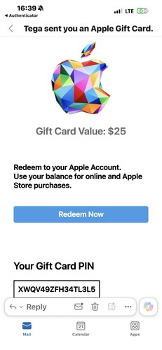 Apple gift card digital pin - apple,
