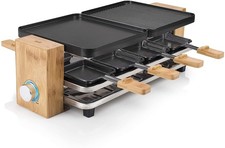 Princess Raclette Pure 8 Table Top Teppanyaki For 8 Bamboo 1200w 162910 (New)