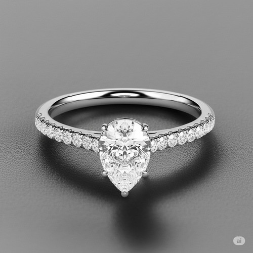 14k white gold - gold, moissanite