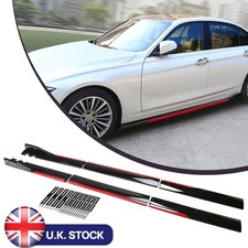 78.7" Side Skirts Splitter Lip Gloss Black & Red Fit For MINI COOPER R53 R56 F56