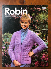 Robin 13086 knitting pattern ladies brushed chunky lace pattern v-neck cardigan