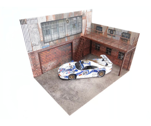 Old brick metal sheet garage - brick,