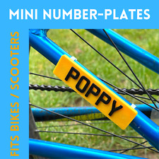 Name Number Plate Style for Bicycle / Cycling / Scooter E Scooters Custom Cage