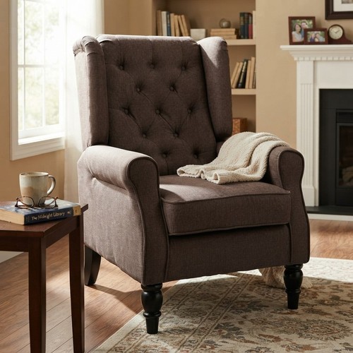 Wingback accent chair brown - wingback,