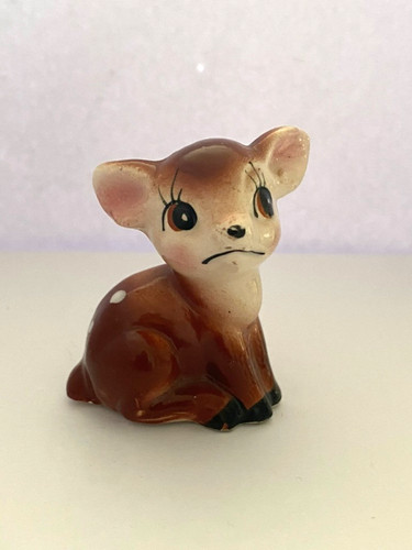 Vintage ceramic fawn deer - vintage,