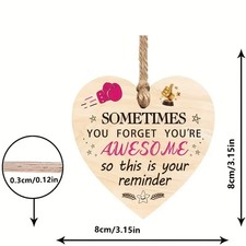 Wooden Heart Plaque Wall Signs You're Awesome