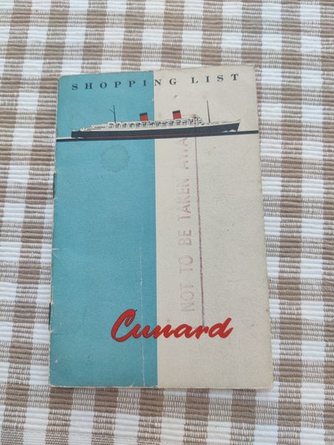 Cunard shopping list - shopping,