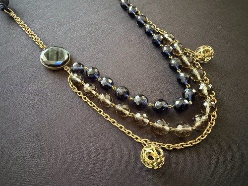 Boho blue grey faceted - faceted, glass