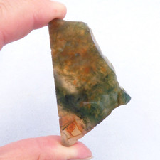 Red Green Moss Agate Slice